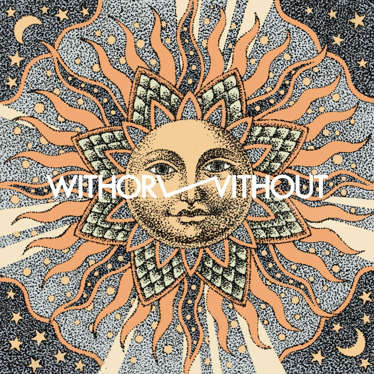 Intricate sun with detailed rays and stars by Reiko Lauper