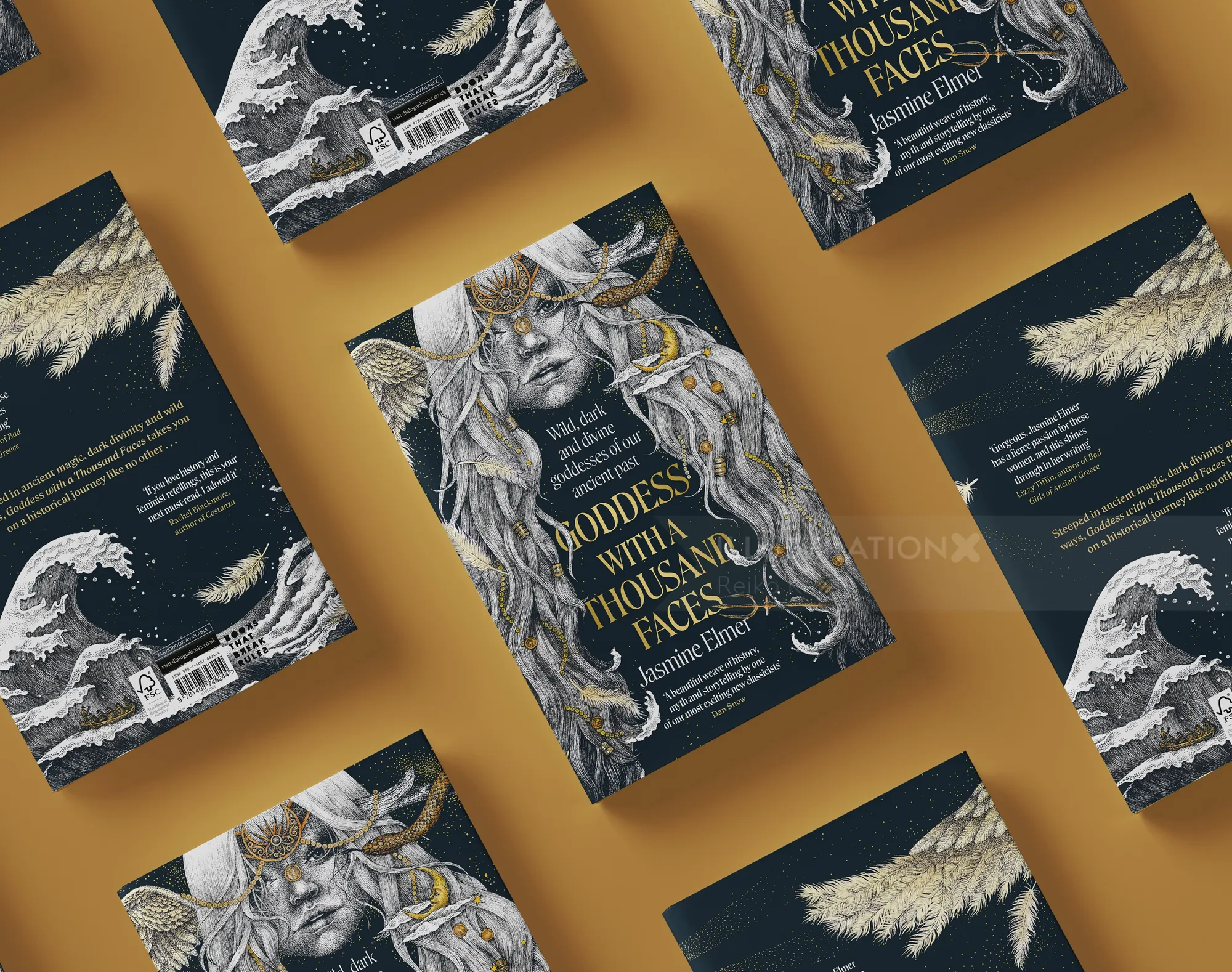 Book cover of Goddess with a Thousand Faces with artistic face illustration