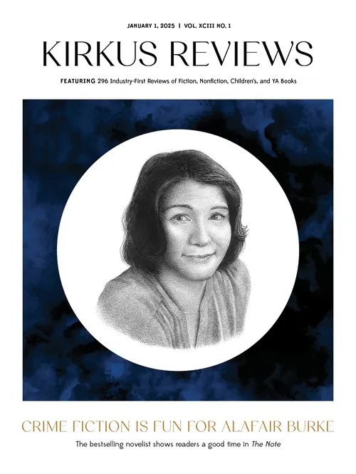 Kirkus Reviews magazine cover with portrait and headline about crime fiction.
