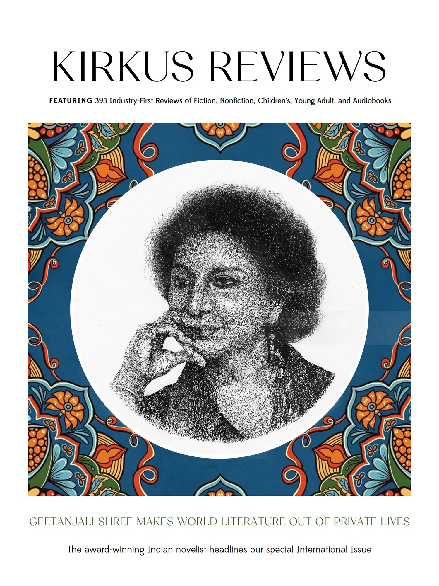 Portrait of a woman on Kirkus Reviews cover by Reiko Lauper