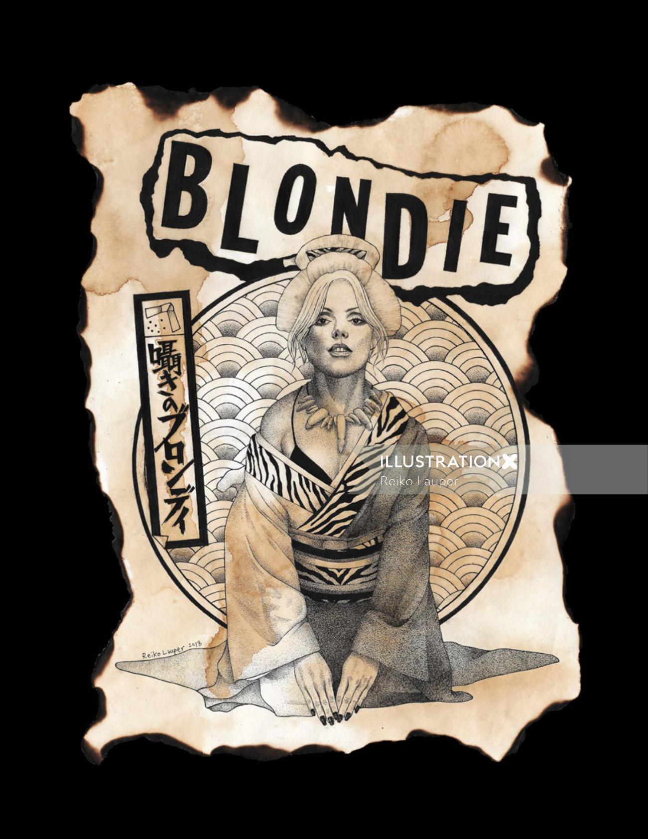 Série d&#39;affiches rock japonisées : Blondie
