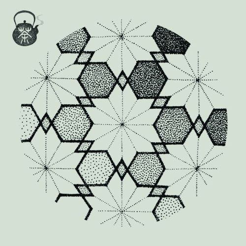 Abstract geometric black and white dot pattern by Reiko Lauper