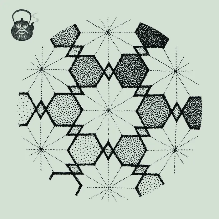Abstract geometric black and white dot pattern by Reiko Lauper