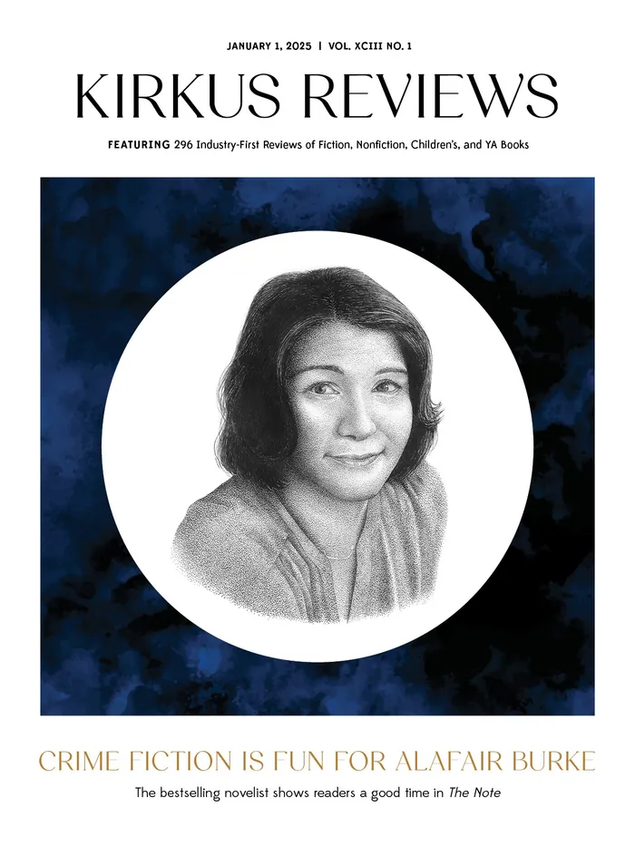 Kirkus Reviews magazine cover with portrait and headline about crime fiction.
