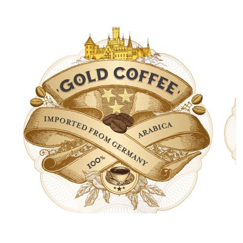 Poster design of gold coffee 