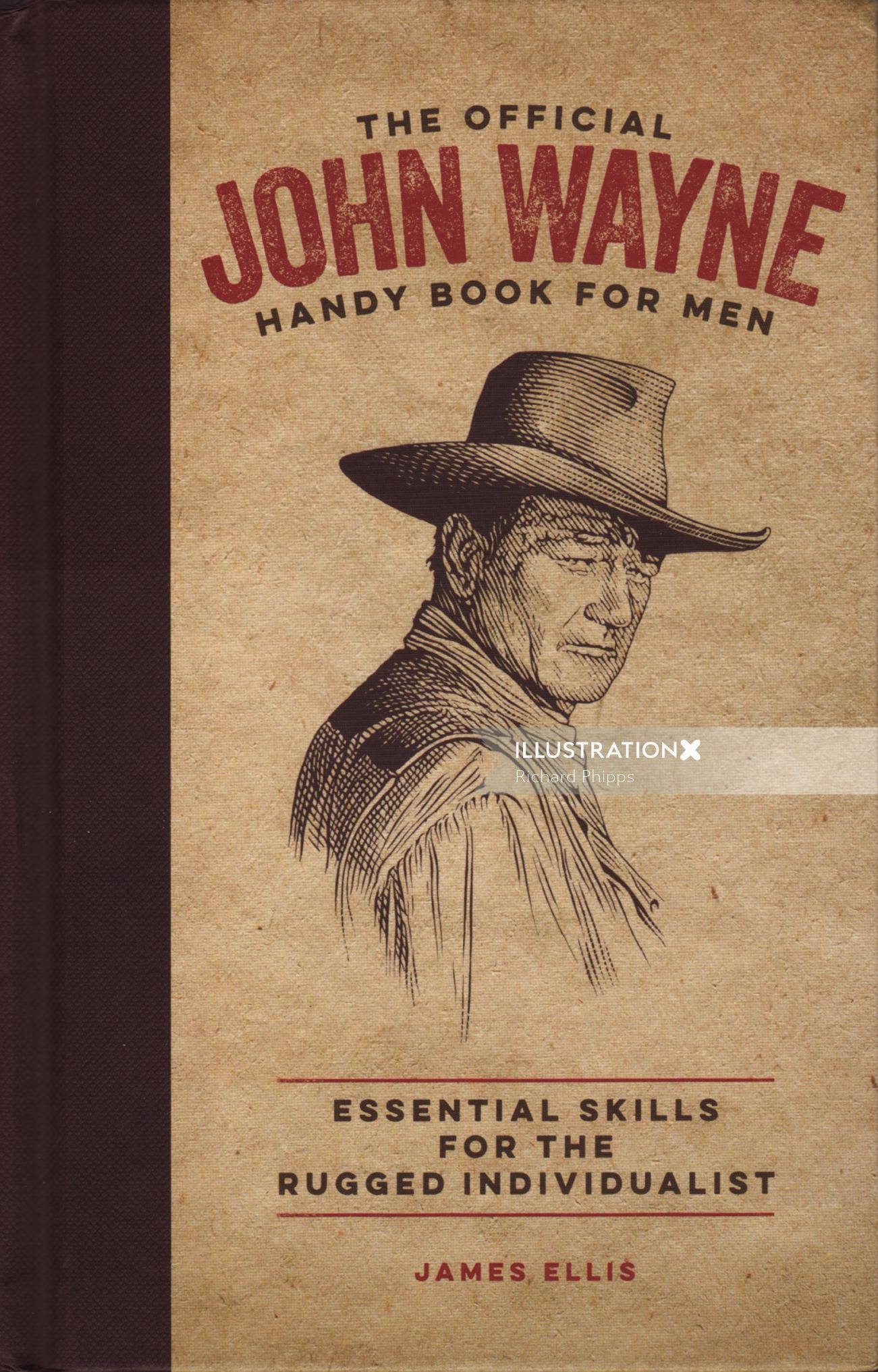 「The Official John Wayne Handy Book for Men」の表紙デザイン