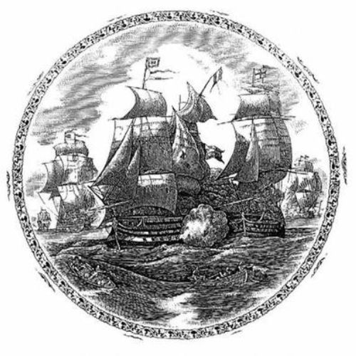 Ships black and white illustration 