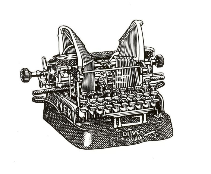 Pencil drawing of type writing machine 