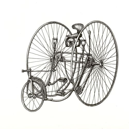 Line illustration of hybrid bicycle