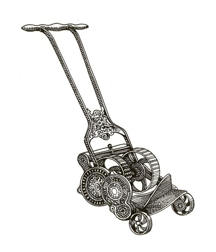 Baby stroller black and white illustration 