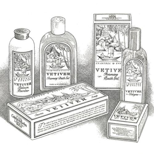 Black and white packaging illustration 