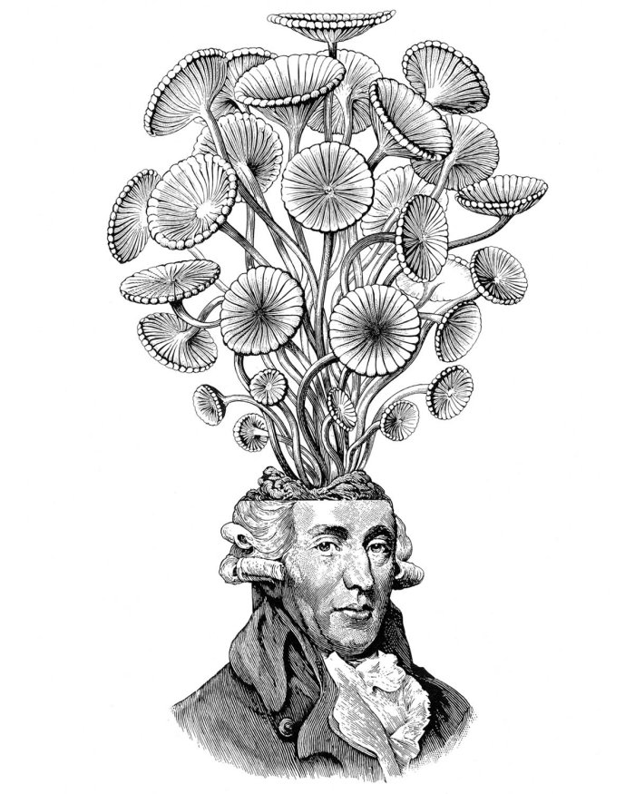 Man with bunch of flowers
