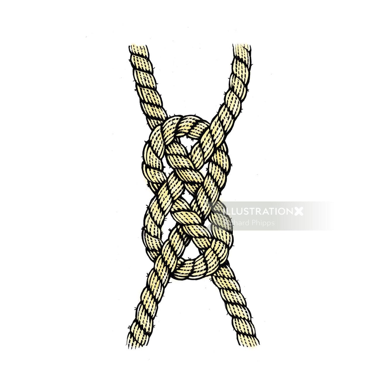 Tri nœud d&#39;une corde