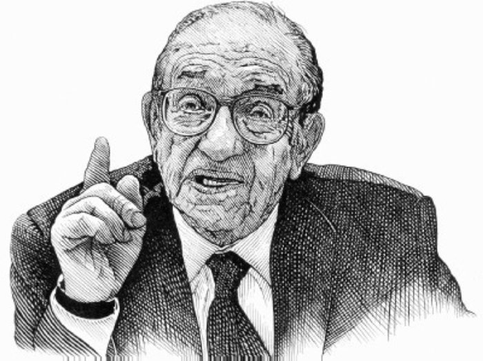 艾伦·格林斯潘（Alan Greenspan）黑色和白色