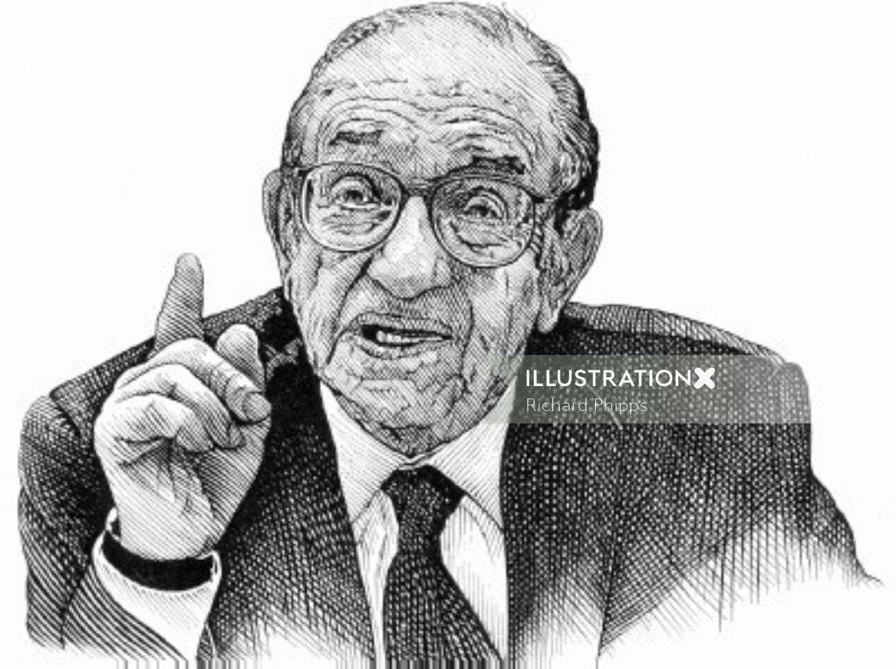 Alan Greenspan Noir et blanc