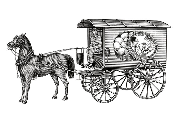 Vintage horse cart illustration by Richard Phipps