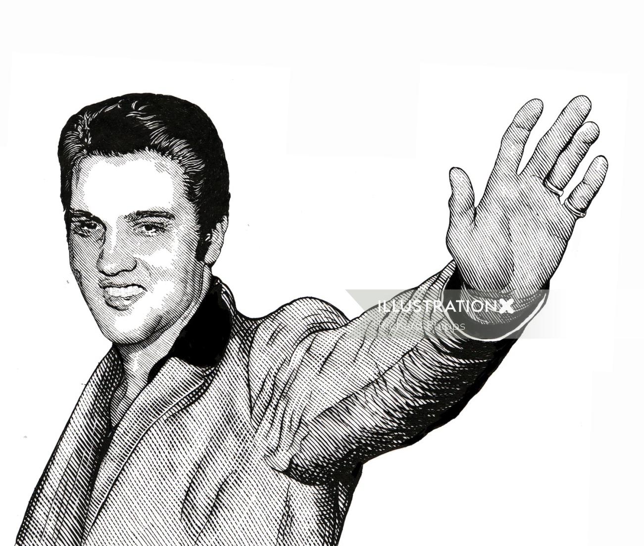 Portrait du chanteur américain Elvis Presley