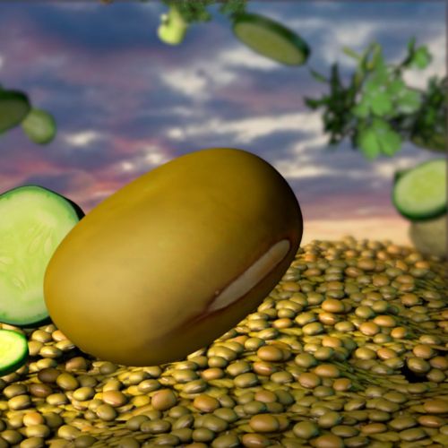 Animation text with vegetables
