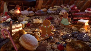 Holiday cookies including gingerbread men and assorted desserts by RIVE GAUCHE