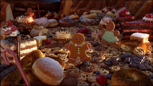 Holiday cookies including gingerbread men and assorted desserts by RIVE GAUCHE