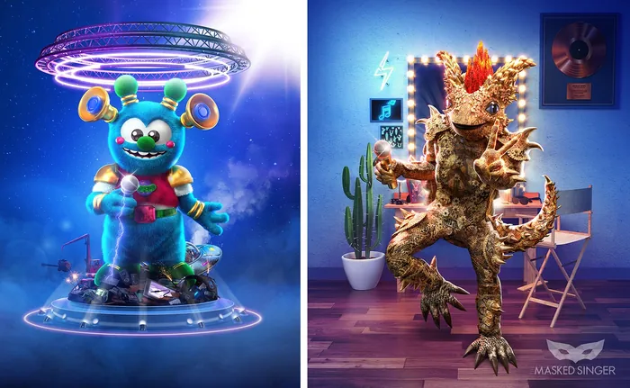 3D futuristic toy and spiky creature figure in a room by RIVE GAUCHE