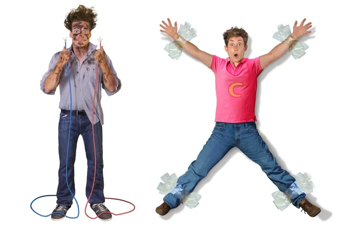 Jump rope exercise before and after with man showing messy and clean states by RIVE GAUCHE