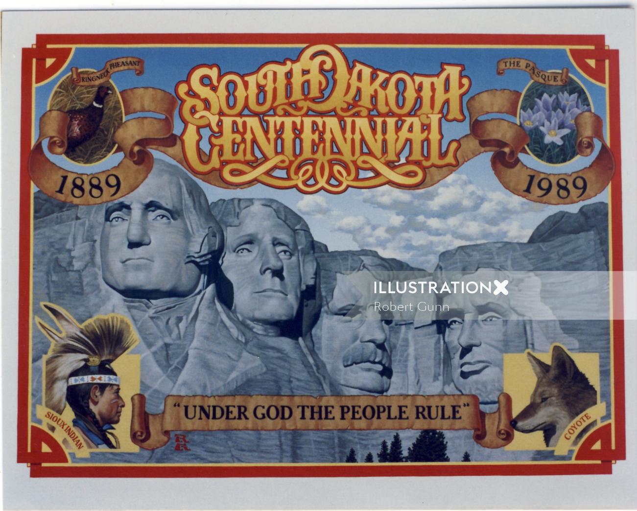 Promotional poster in celebrating South Dakota's centennial