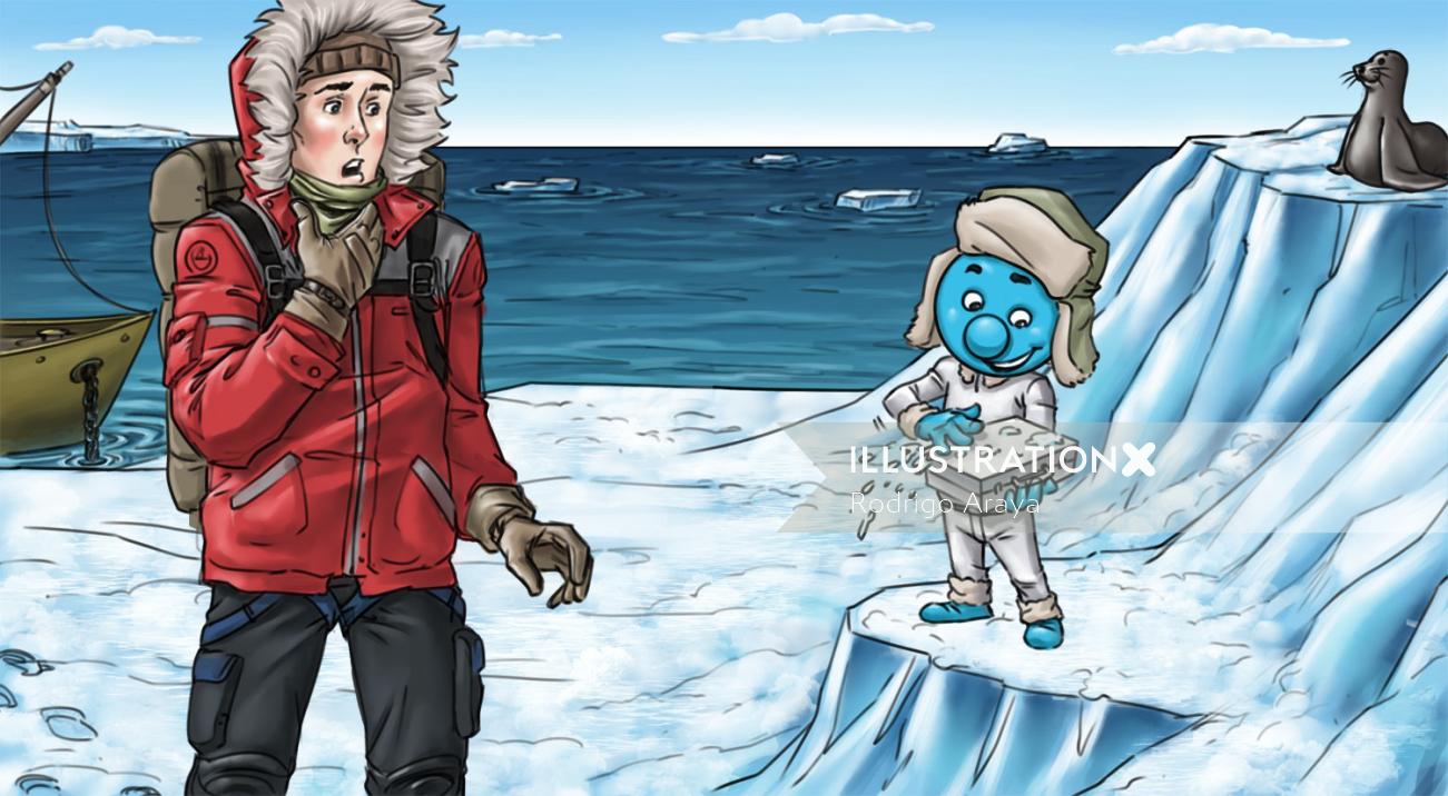 Um homem vestindo jaqueta de inverno na Islândia