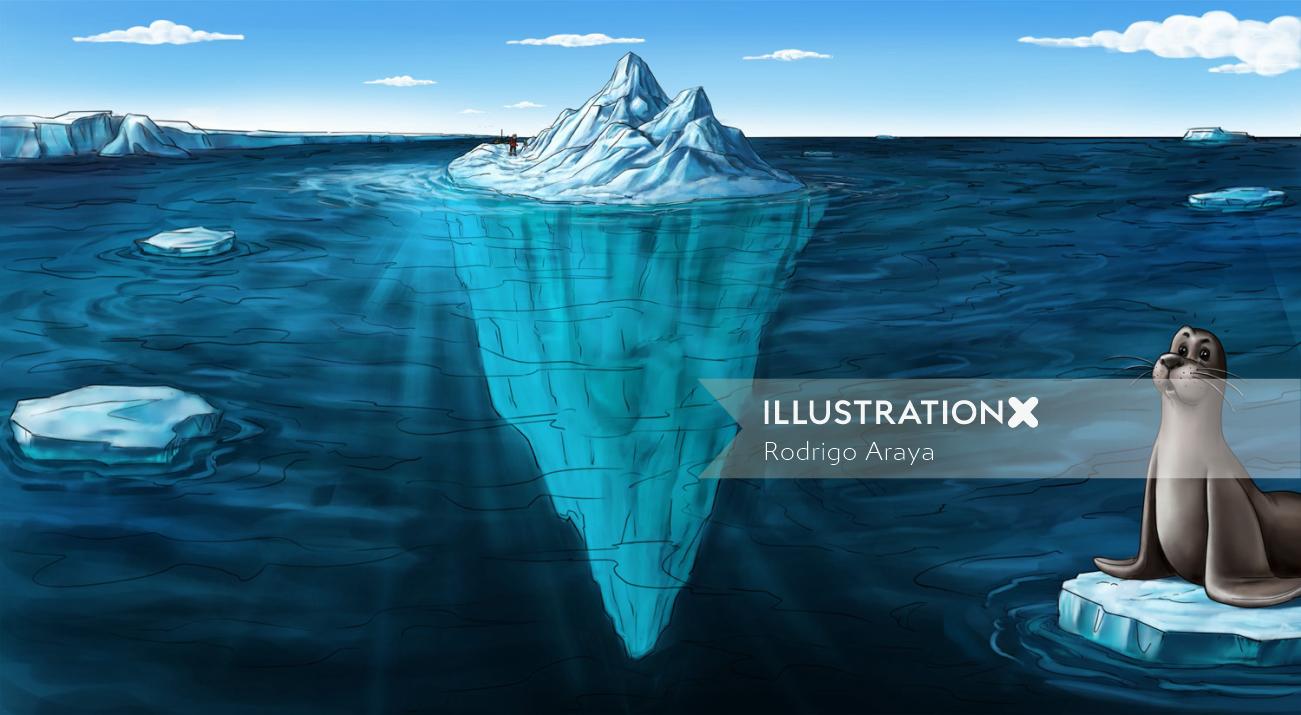 Lion de mer en Islande Illustration graphique