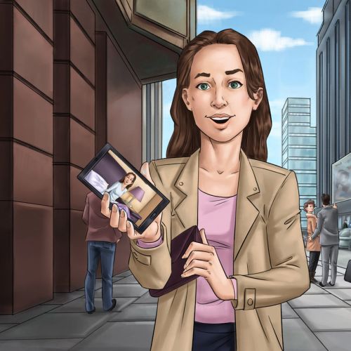 Illustration of Woman with ID card
