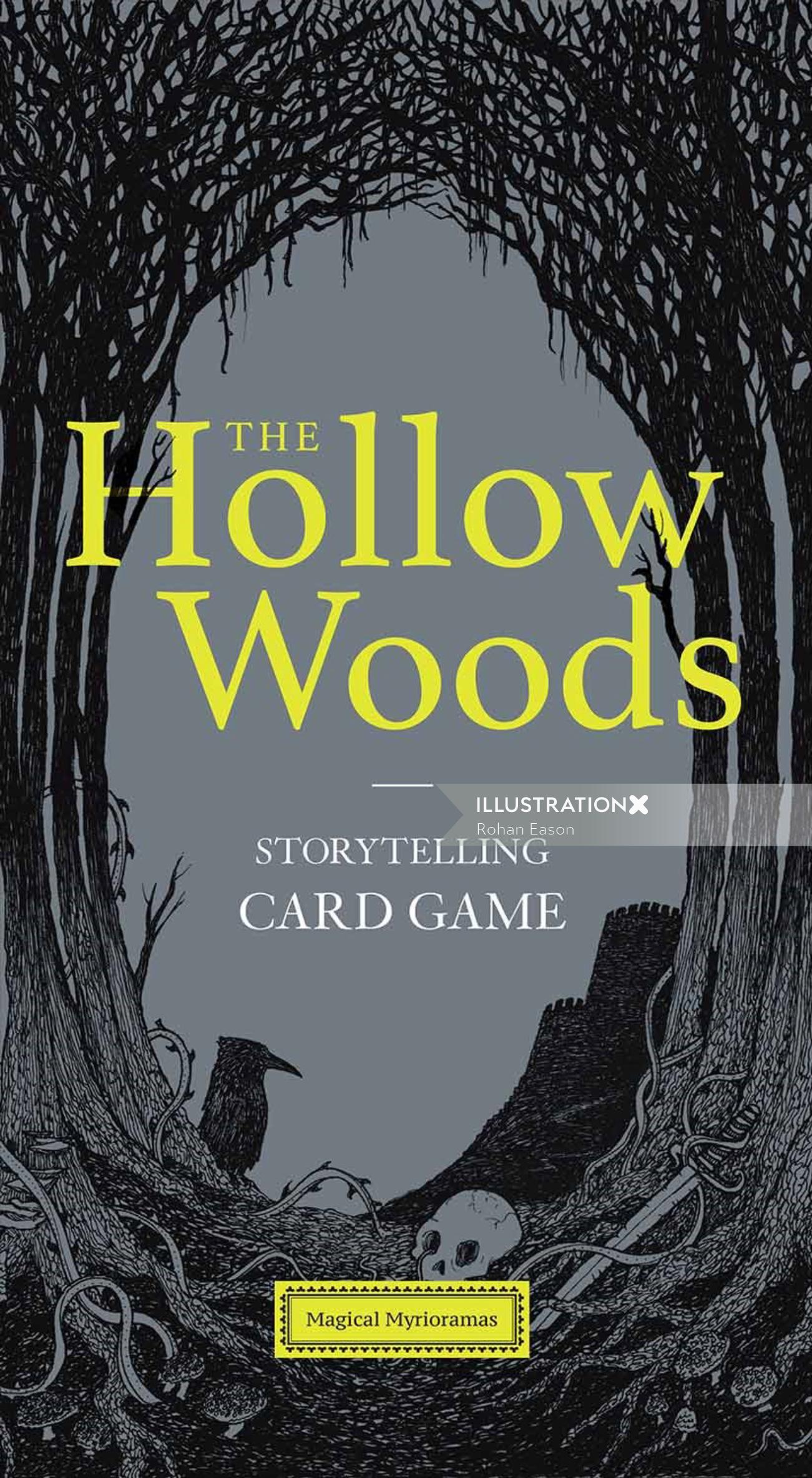 Fantasy book cover design of the hollow woods 