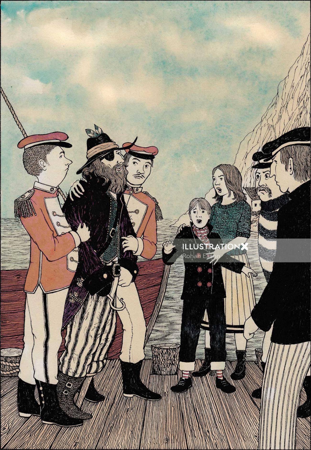 子供たちは警備員と海賊を予約します