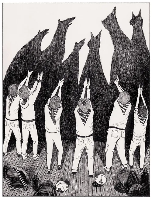 Black and white children in There were Rats song