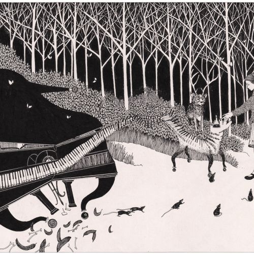 Anna and the Witch's Bottle" piano piece in the woods