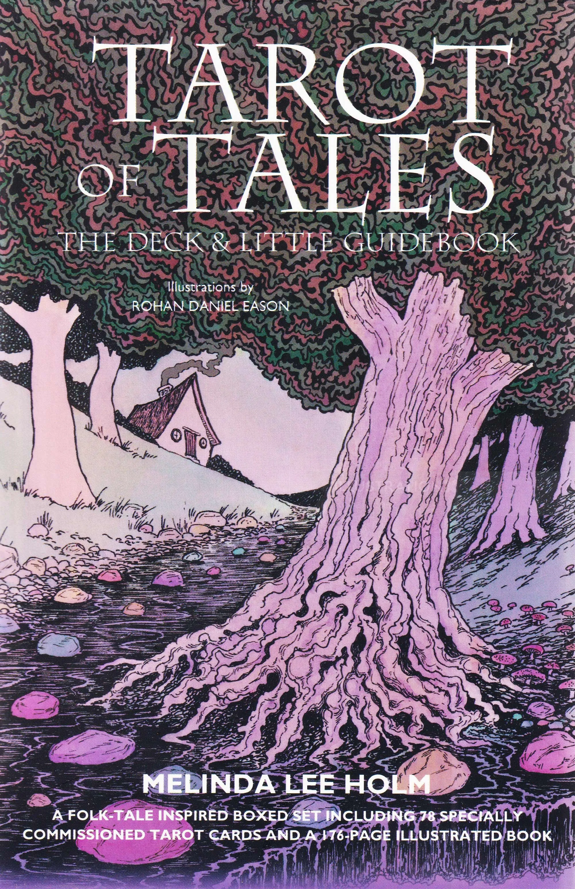 Tarot of Tales book cover with mystical forest and pink tree