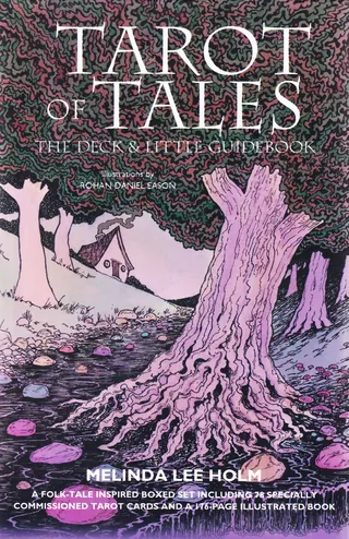 Tarot of Tales book cover with mystical forest and pink tree
