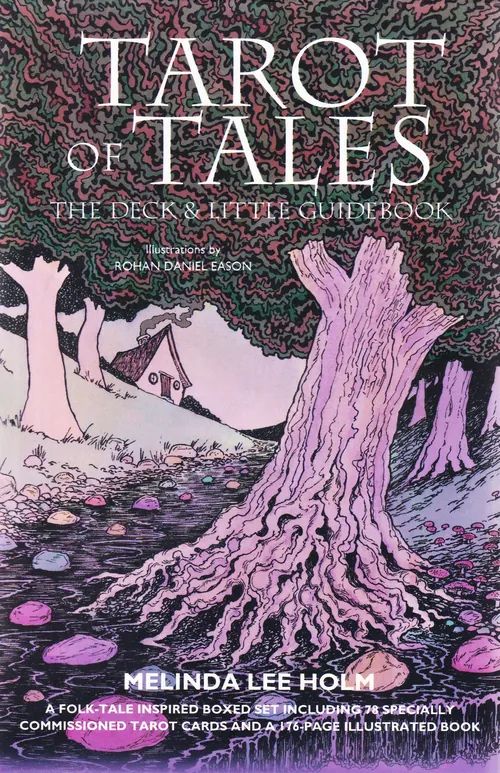 Tarot of Tales book cover with mystical forest and pink tree