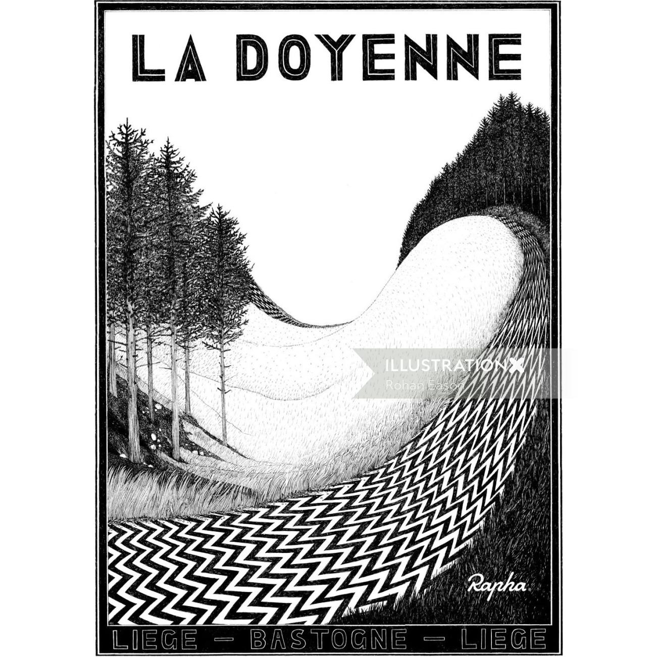 La Doyene poster for Rapha Cycling
