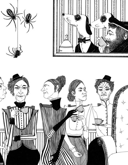 Ilustração a preto e branco Anna e a garrafa de bruxa