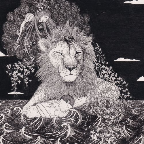 Lion Drawing For Anna & the Juniper Dog