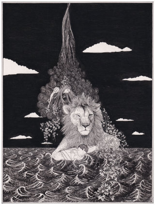 Fantasy design of "The Lions Purr" book