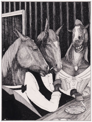 Ilustración de cena de caballo