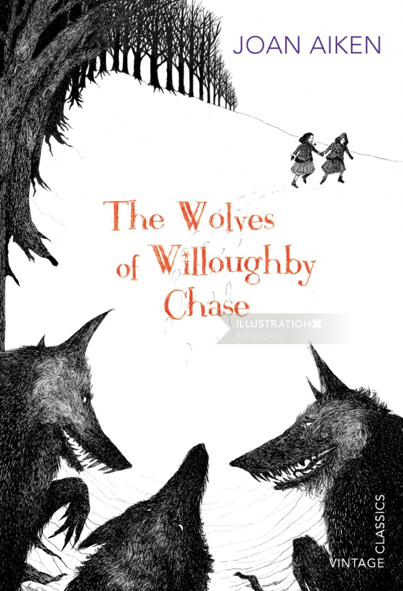 line art of The Wolves of Willoughby Chase 