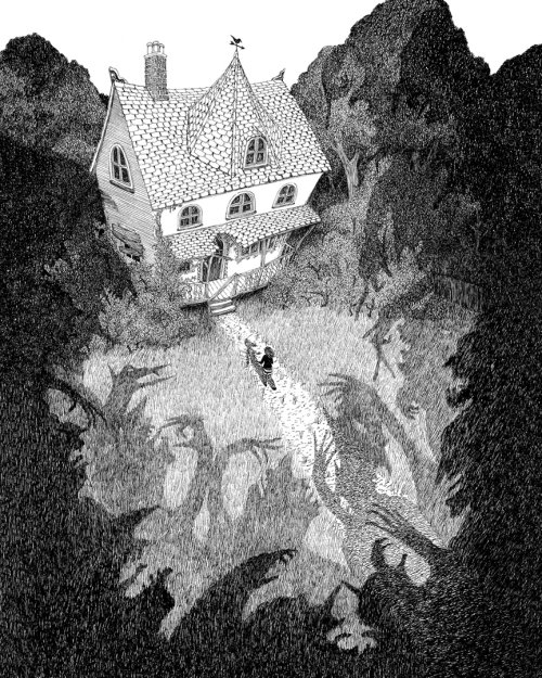 Haunted house fantasy illustration