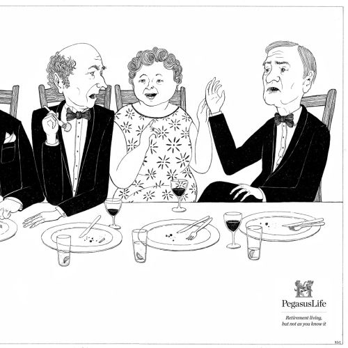 People Having Dinner Party Illustration