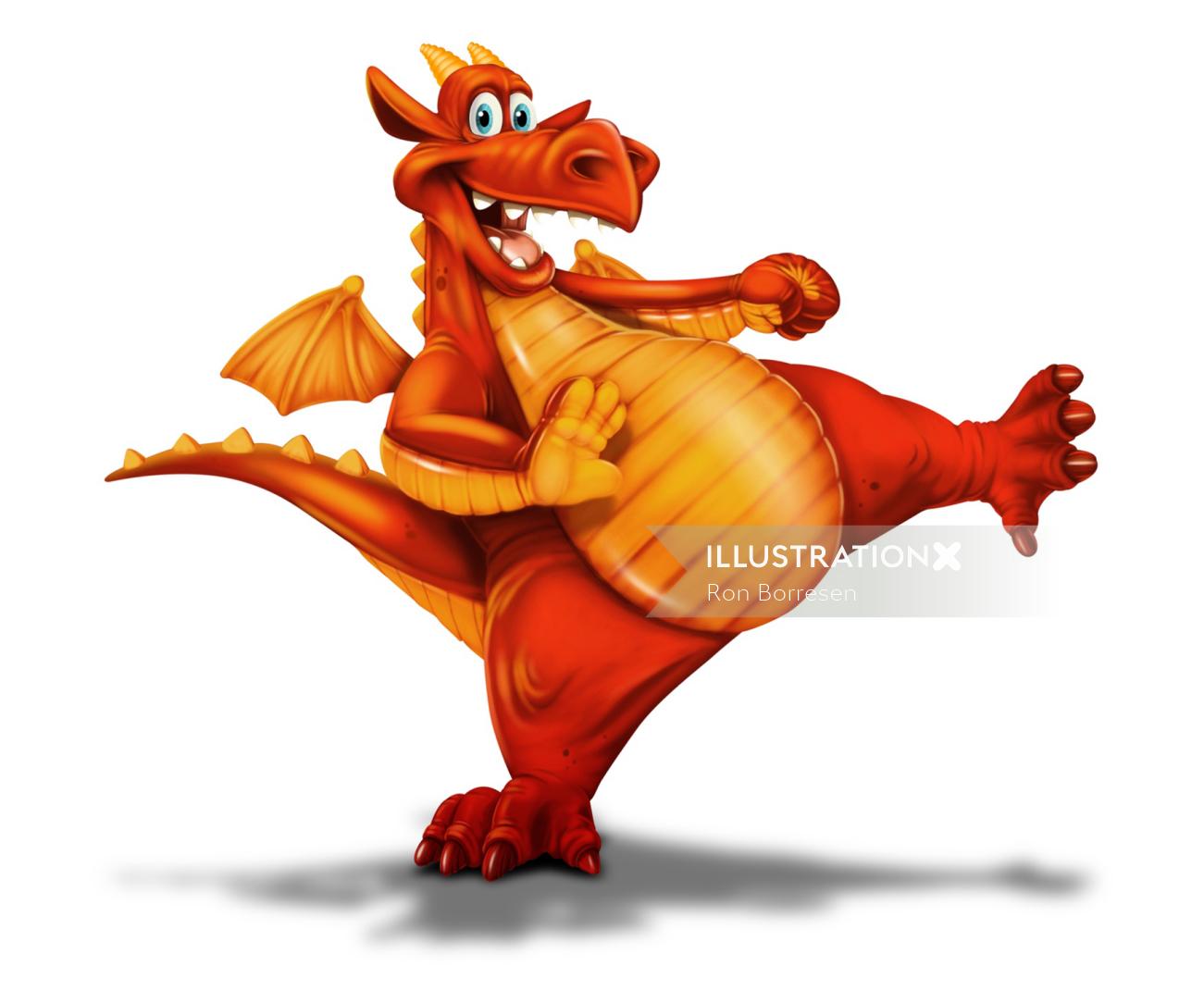 Funny Dragon | Illustration by Ron Borresen