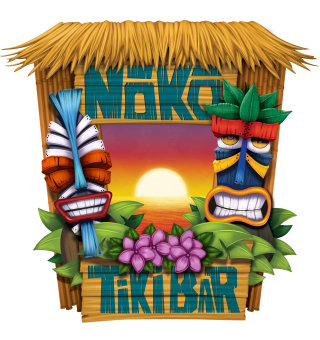 Ilustração digital do Bar Noka Tiki