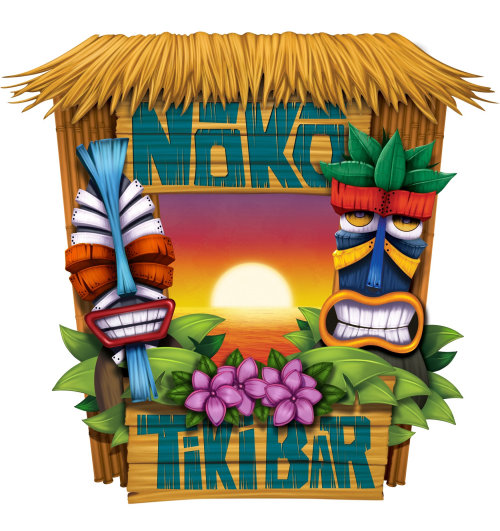 Noka Tiki Bar digital illustration

