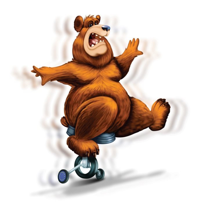 Ilustração animal de urso de circo