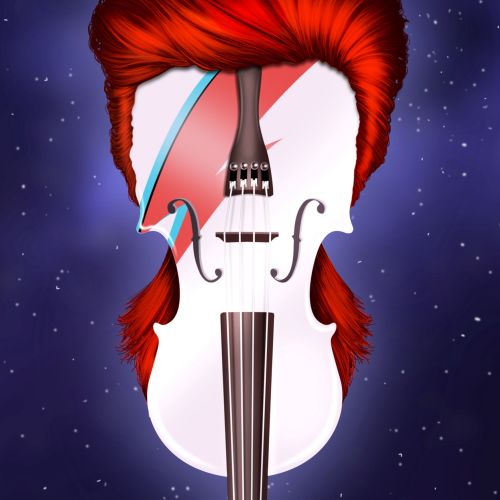 Illustration of Violin in human face
